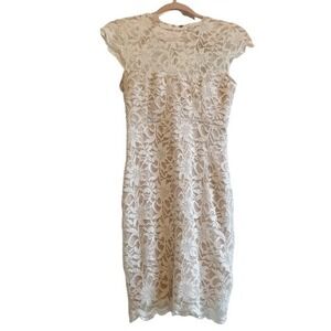 Jump Apparel Ivory Lace‎ Dress XS Open Back Sleeveless Cocktail Party Wedding